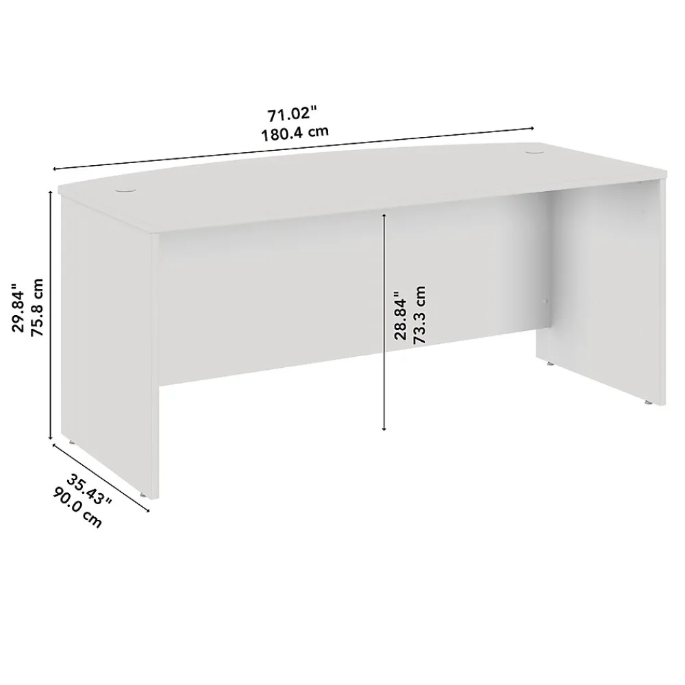 Computer Desks*Bush Furniture Bush Business Furniture Studio C 72"W Bow Front Desk, Natural Elm (SCD172NE)