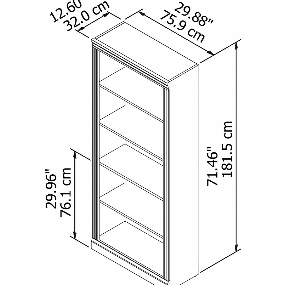 Bookcases*Bush Business Furniture Saratoga 72"H 5-Shelf Bookcase with Adjustable Shelves, Harvest Cherry (W1615C-03)
