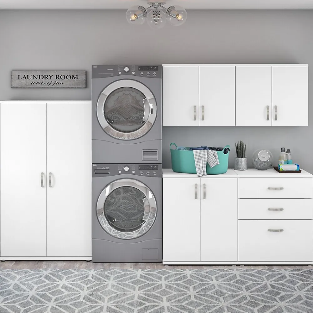 Storage Cabinets*Bush Business Furniture Universal 62" 5-Piece Modular Storage Set with 11 Shelves, White (UNS003WH)
