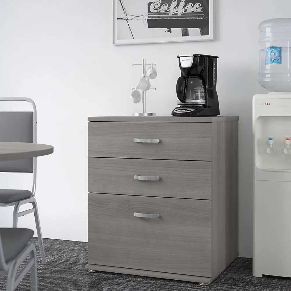 Storage Cabinets*Bush Business Furniture Universal 34" Floor Storage Cabinet with Drawers, Platinum Gray (UNS328PG)