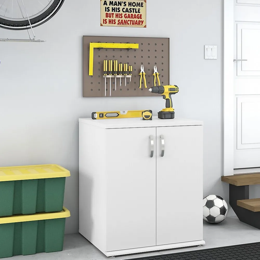 Storage Cabinets*Bush Business Furniture Universal 34" Floor Storage Cabinet with 2 Shelves, White (UNS128WH)