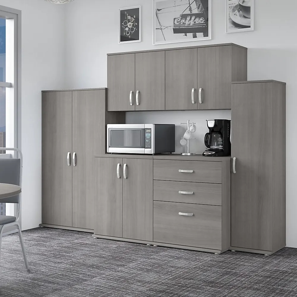 Storage Cabinets*Bush Business Furniture Universal 62" 6-Piece Modular Storage Set with 14 Shelves, Platinum Gray (UNS002PG)
