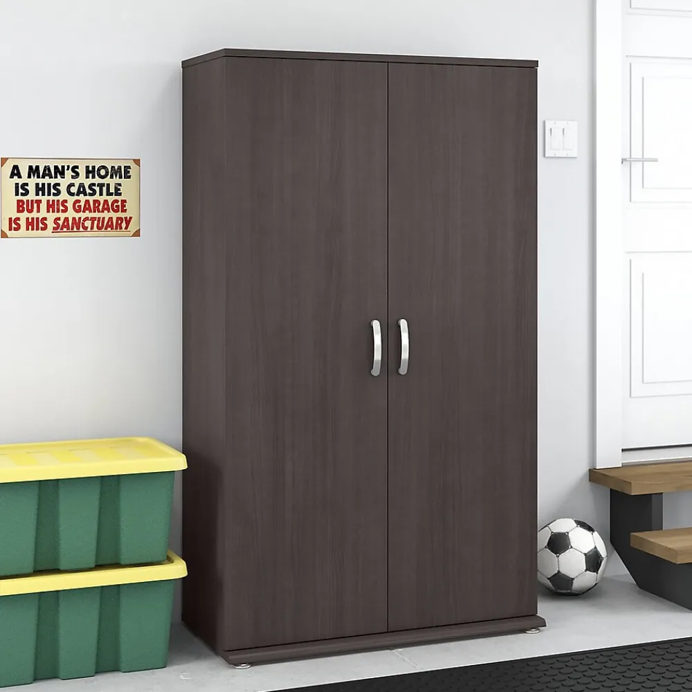 Storage Cabinets*Bush Business Furniture Universal 62" Tall Storage Cabinet with Doors and 5 Shelves, Storm Gray (UNS136SGK)