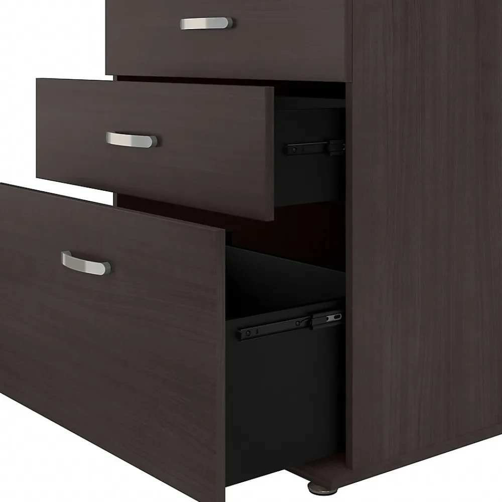 Storage Cabinets*Bush Business Furniture Universal 34" Floor Storage Cabinet with 3 Drawers, Storm Gray (UNS328SG)