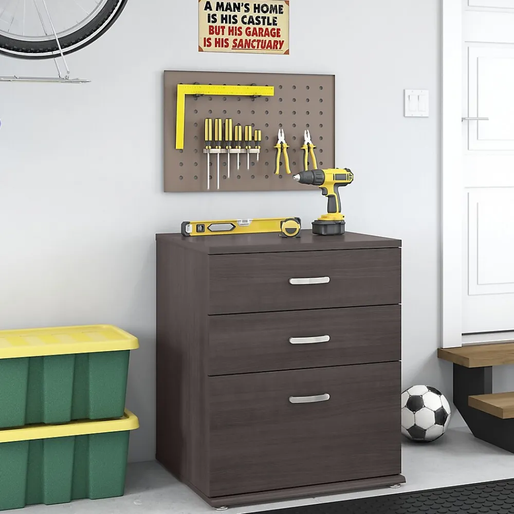 Storage Cabinets*Bush Business Furniture Universal 34" Floor Storage Cabinet with 3 Drawers, Storm Gray (UNS328SG)
