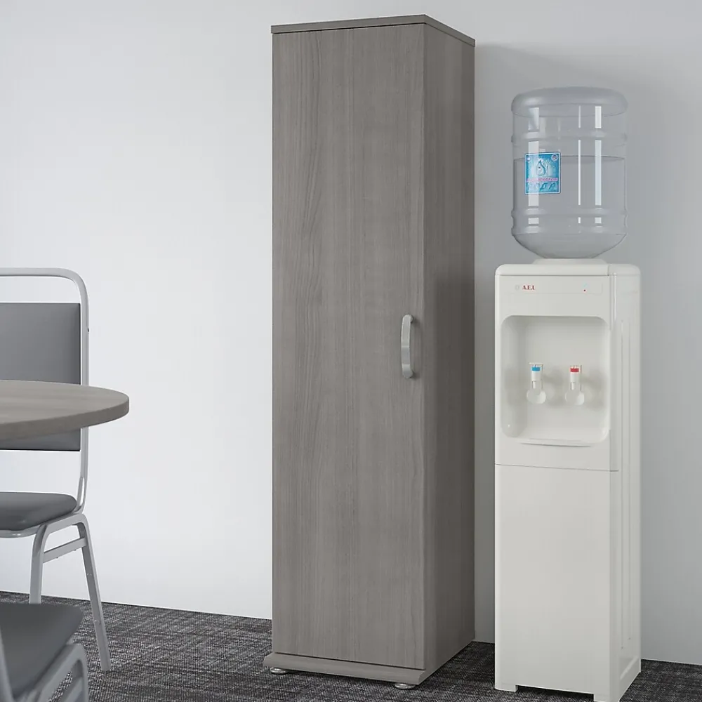 Storage Cabinets*Bush Business Furniture Universal 62" Tall Narrow Storage Cabinet with Door and 3 Shelves, Platinum Gray (UNS116PG)