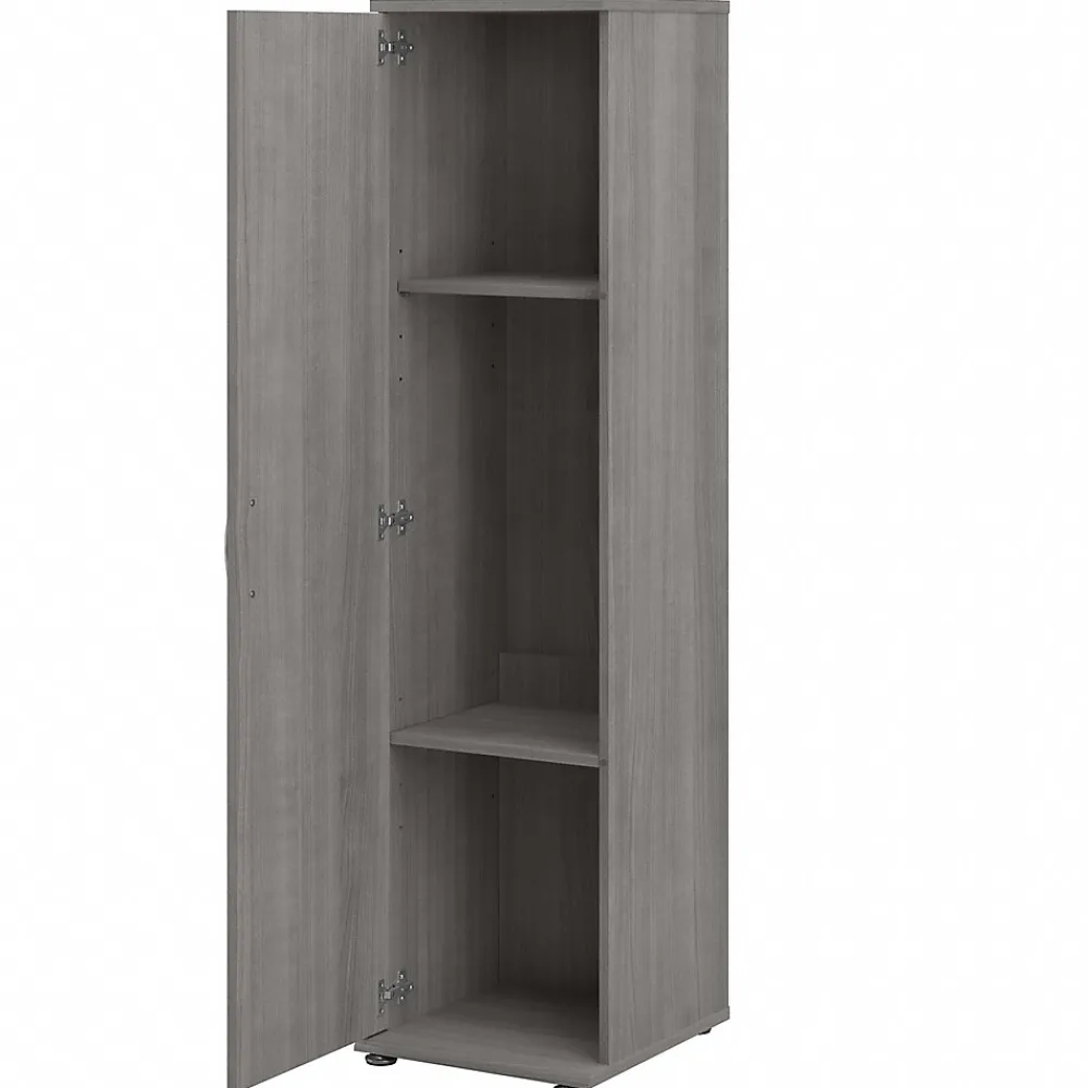 Storage Cabinets*Bush Business Furniture Universal 62" Tall Narrow Storage Cabinet with Door and 3 Shelves, Platinum Gray (UNS116PG)