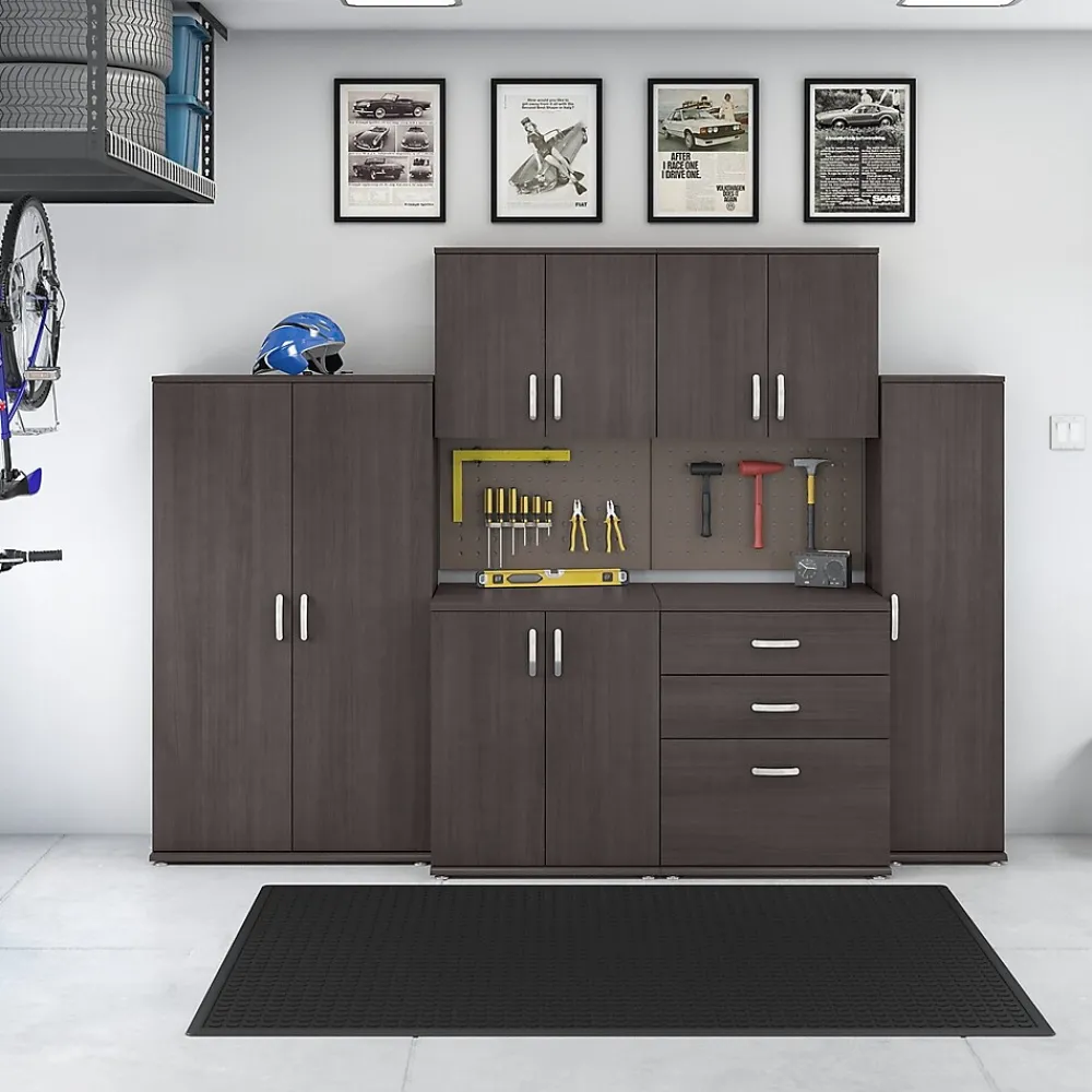 Storage Cabinets*Bush Business Furniture Universal 62" 6-Piece Modular Storage Set with 14 Shelves, Storm Gray (UNS002SG)