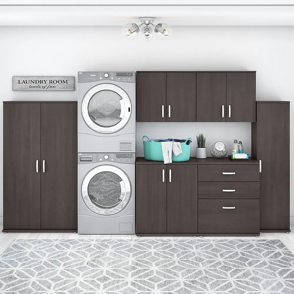 Storage Cabinets*Bush Business Furniture Universal 62" 6-Piece Modular Storage Set with 14 Shelves, Storm Gray (UNS002SG)