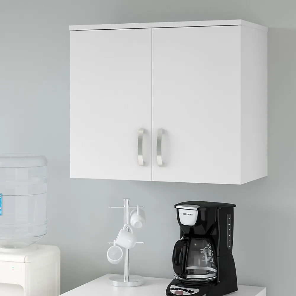 Storage Cabinets*Bush Business Furniture Universal 24" Wall Cabinet with Doors and 2 Shelves, White (UNS428WH)
