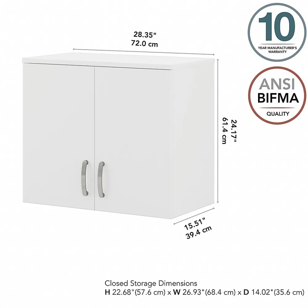 Storage Cabinets*Bush Business Furniture Universal 24" Wall Cabinet with Doors and 2 Shelves, White (UNS428WH)