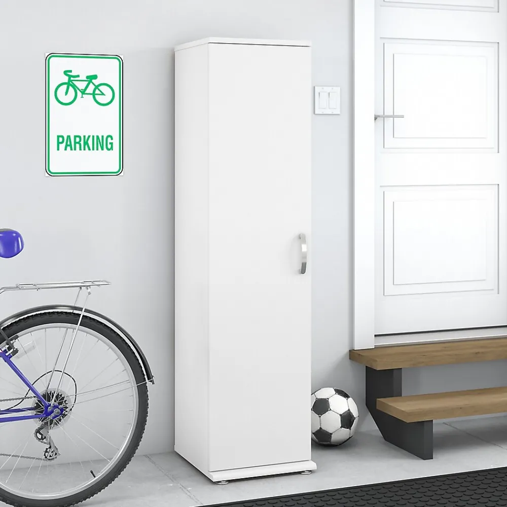 Storage Cabinets*Bush Business Furniture Universal 62" Tall Narrow Storage Cabinet with Door and 3 Shelves, White (UNS116WH)