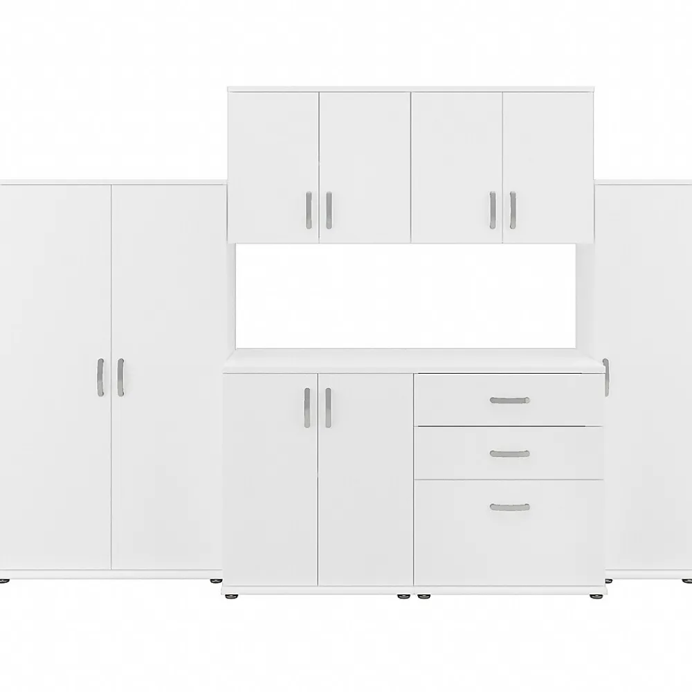 Storage Cabinets*Bush Business Furniture Universal 62" 6-Piece Modular Storage Set with 14 Shelves, White (UNS002WH)
