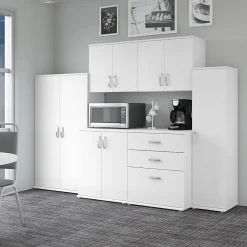 Storage Cabinets*Bush Business Furniture Universal 62" 6-Piece Modular Storage Set with 14 Shelves, White (UNS002WH)