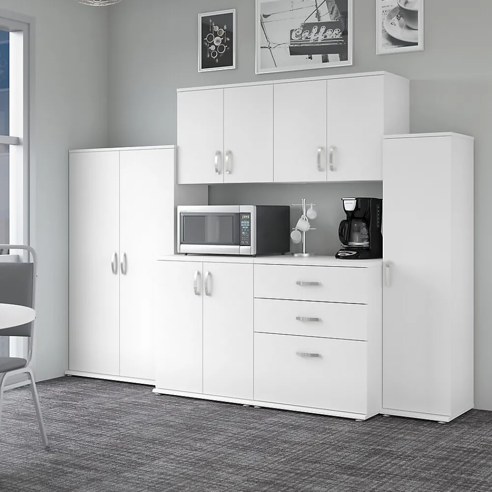 Storage Cabinets*Bush Business Furniture Universal 62" 6-Piece Modular Storage Set with 14 Shelves, White (UNS002WH)
