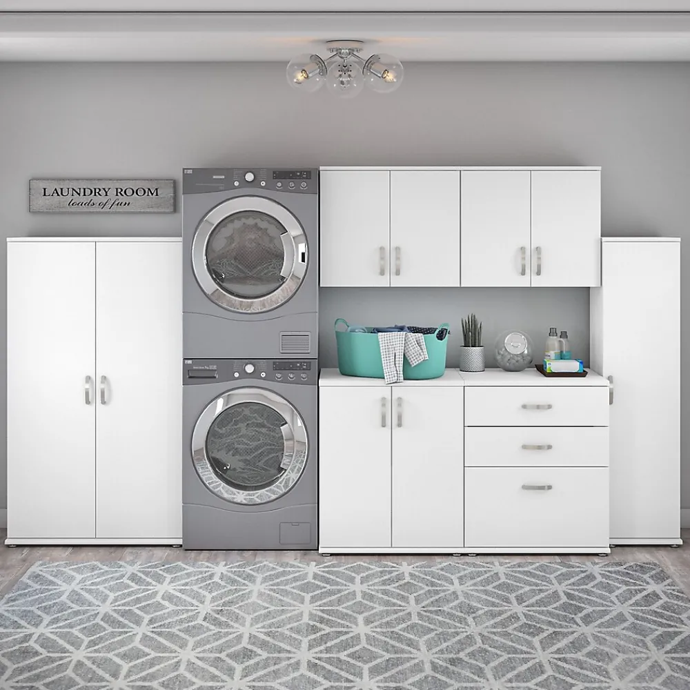 Storage Cabinets*Bush Business Furniture Universal 62" 6-Piece Modular Storage Set with 14 Shelves, White (UNS002WH)