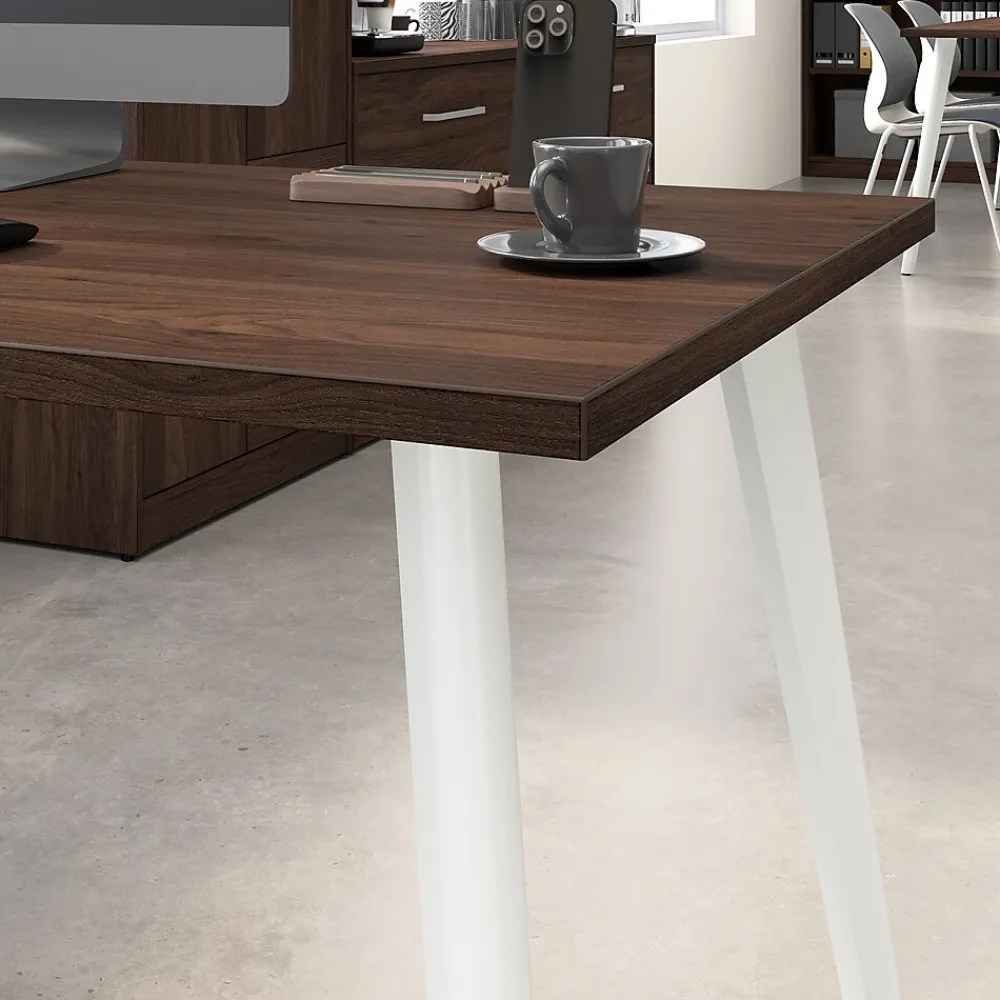 L-Desks*Bush Business Furniture Vista 60"W L Shaped Desk with Mobile File Cabinet, Black Walnut (VST008BWSU)