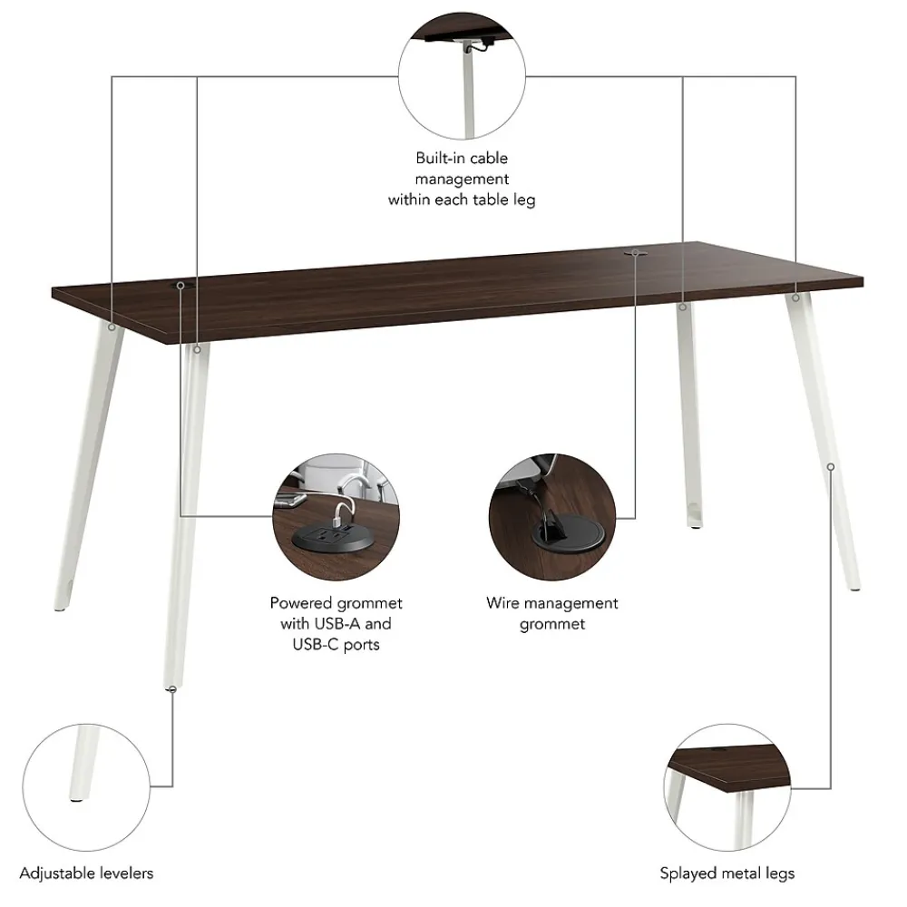 Office Desks*Bush Business Furniture Vista 72"W Computer Desk, Black Walnut (VSD172BW)