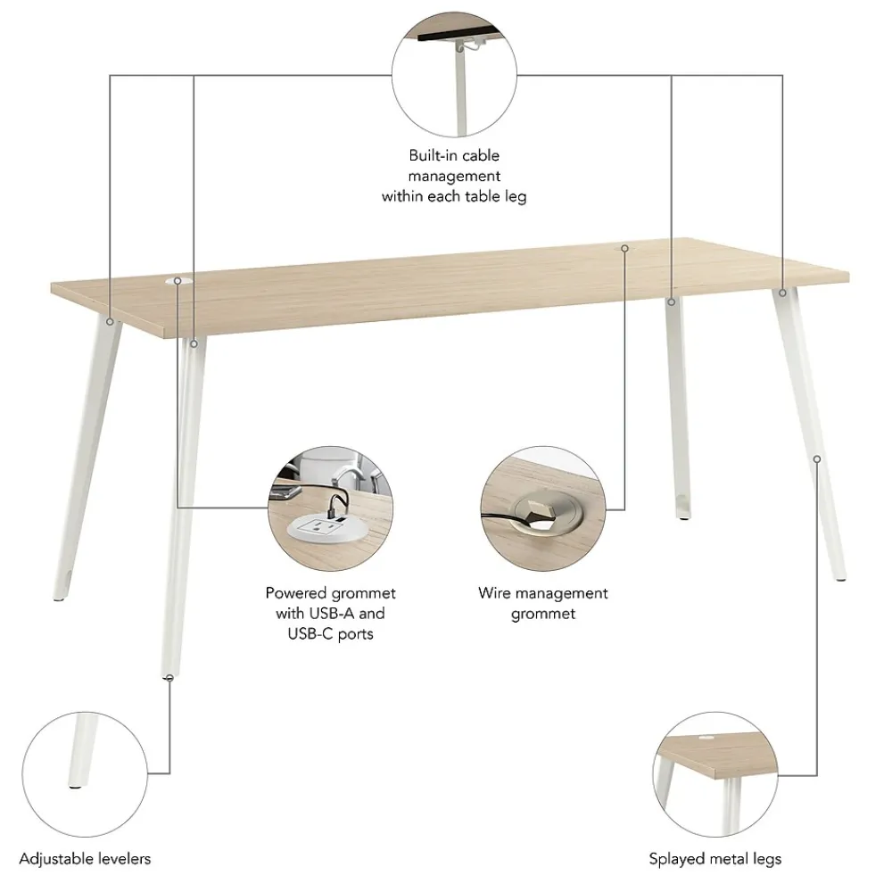 Office Desks*Bush Business Furniture Vista 72"W Computer Desk, Natural Elm (VSD172NE)