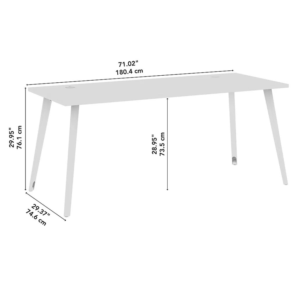 Office Desks*Bush Business Furniture Vista 72"W Computer Desk, Natural Elm (VSD172NE)