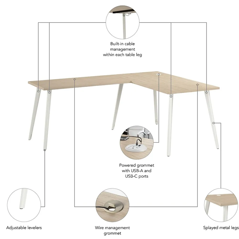 L-Desks*Bush Business Furniture Vista 60"W L Shaped Desk, Natural Elm (VST004NE)