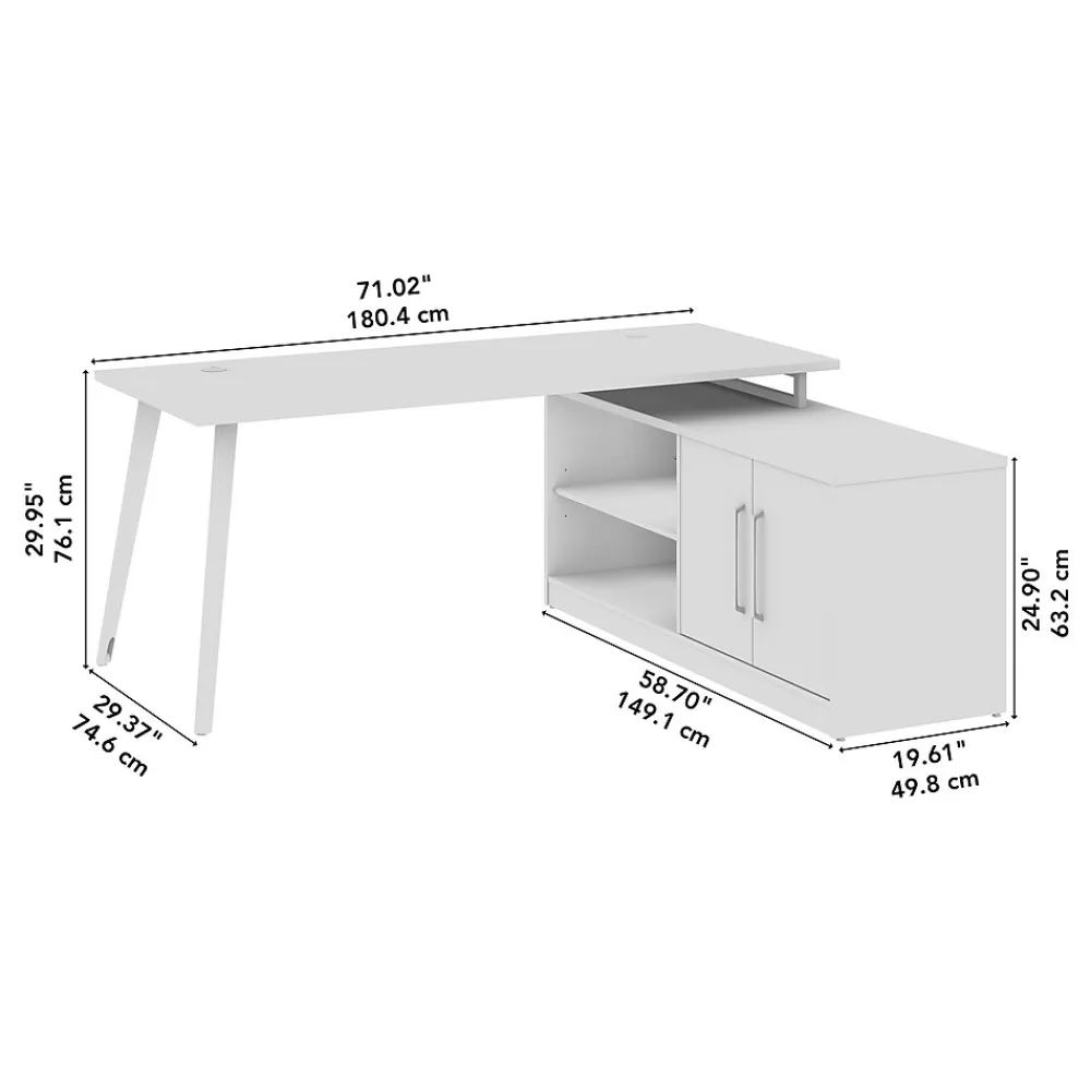 L-Desks*Bush Business Furniture Vista 72"W L Shaped Desk with Low Storage Cabinet, Black Walnut (VST005BW)