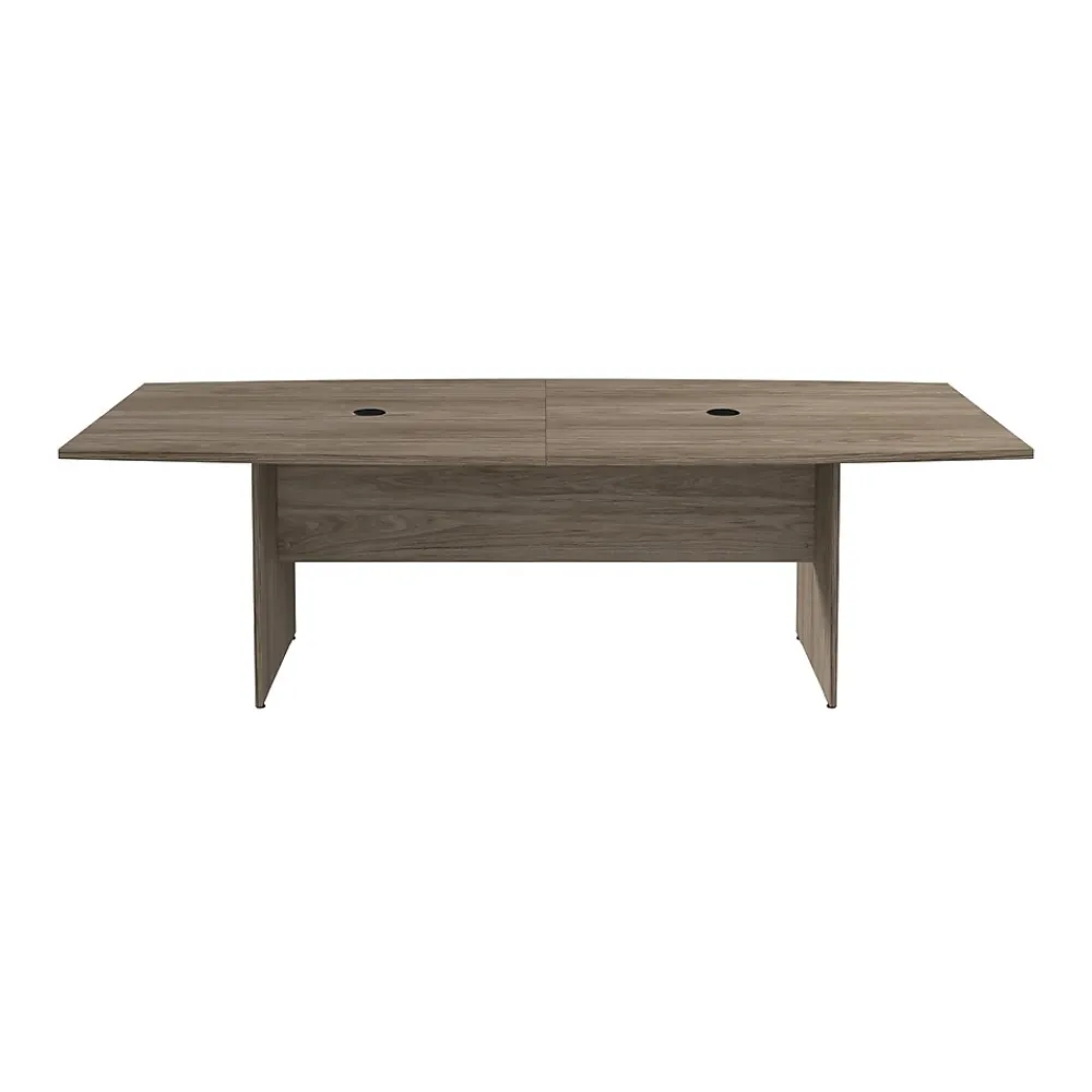 Conference Room Tables*Bush Business Furniture 96W x 42D Boat Shaped Conference Table with Wood Base, Modern Hickory (99TB9642MHK)