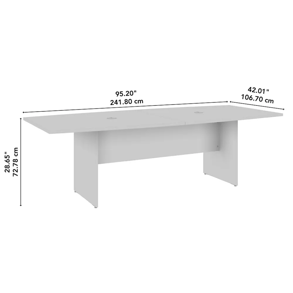 Conference Room Tables*Bush Business Furniture 96W x 42D Boat Shaped Conference Table with Wood Base, Black Walnut (99TB9642BWK)