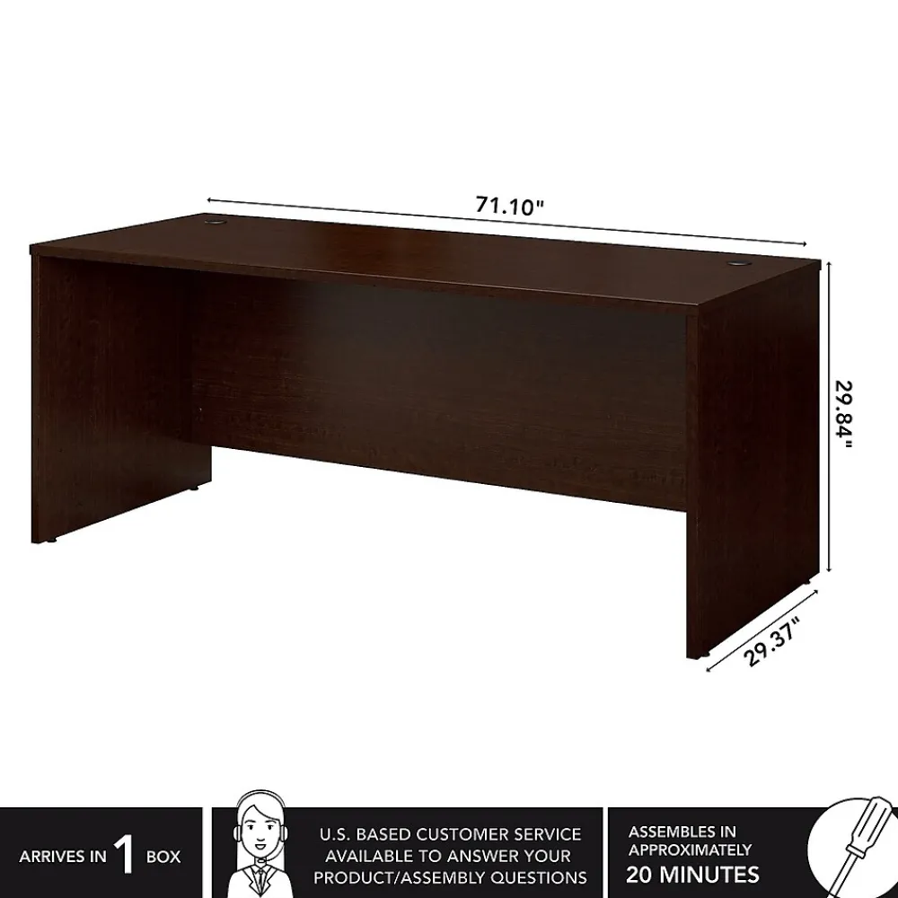Computer Desks*Bush Business Furniture Westfield 72"W Office Desk, Mocha Cherry (WC12936)