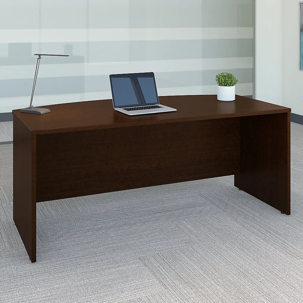 Computer Desks*Bush Business Furniture Westfield 72"W Bow Front Desk, Mocha Cherry (WC12946)
