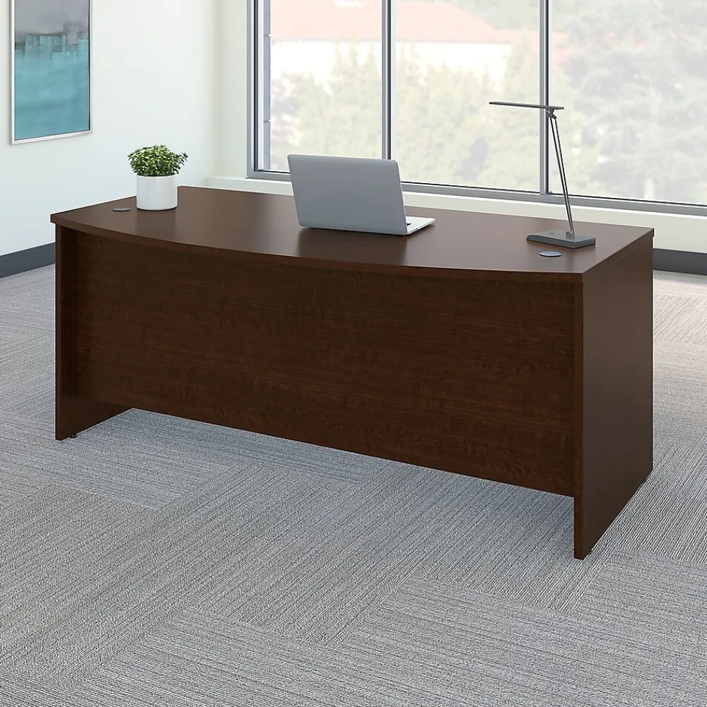 Computer Desks*Bush Business Furniture Westfield 72"W Bow Front Desk, Mocha Cherry (WC12946)