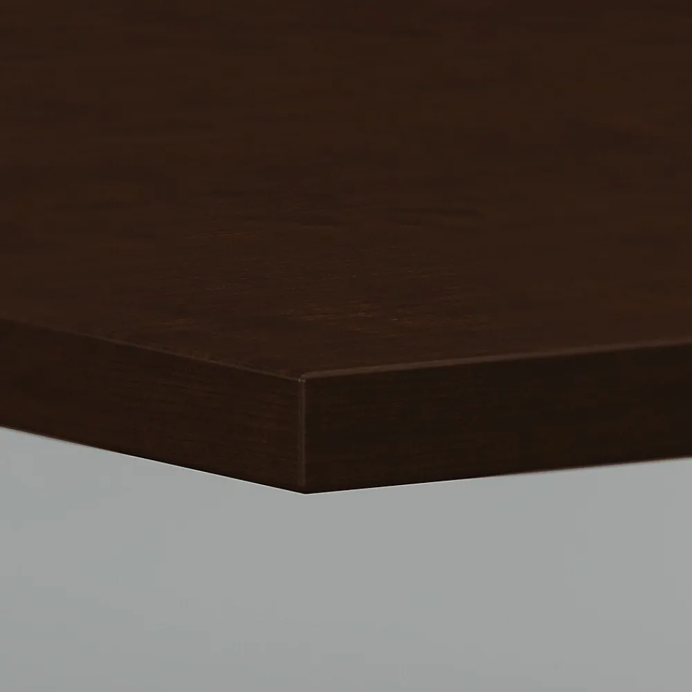 Conference Room Tables*Bush Business Furniture 120W x 48D Boat Shaped Conference Table with Metal Base, (99TBM120MRSVK) Mocha Cherry/Silver