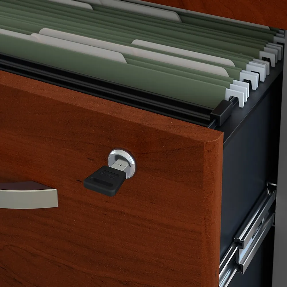 Office Desks*Bush Business Furniture Westfield 72W L Shaped Desk with Hutch and Mobile File Cabinet, Hansen Cherry (SRC0018HCSU) Hansen Cherry/Graphite