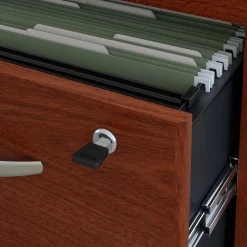 L-Desks*Bush Business Furniture Westfield 72W L Shaped Desk with 48W Return and Mobile File Cabinet, (SRC001MASU) Mahogany