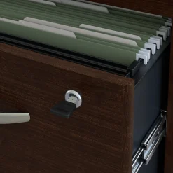 Corner Desks*Bush Business Furniture Westfield Right Handed L Shaped Desk with Mobile File Cabinet, (SRC007MRRSU) Mocha Cherry