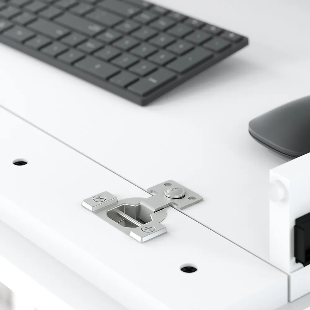 Computer Desks*Bush Furniture Broadview 54"W Computer Desk with Shelves, Pure White (BDD154WH-03)