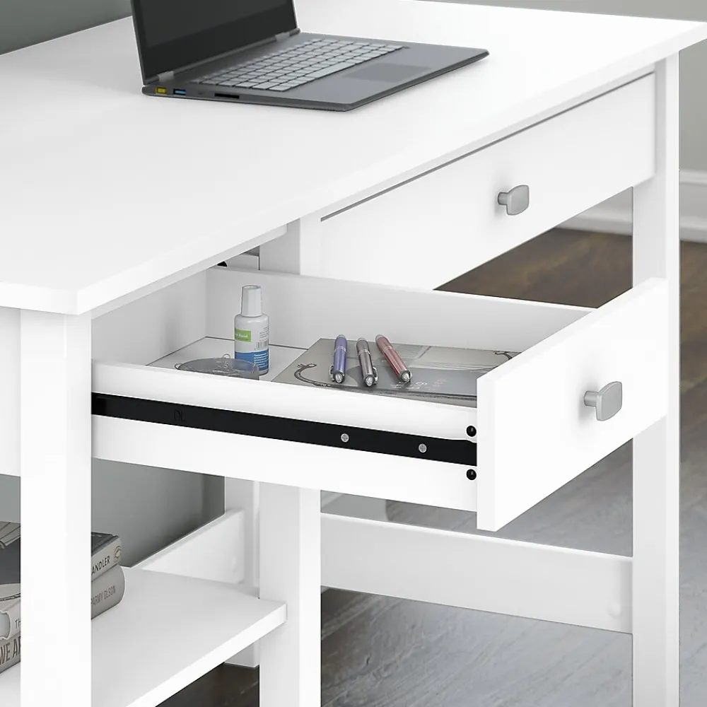 Computer Desks*Bush Furniture Broadview 54"W Computer Desk with Shelves, Pure White (BDD154WH-03)