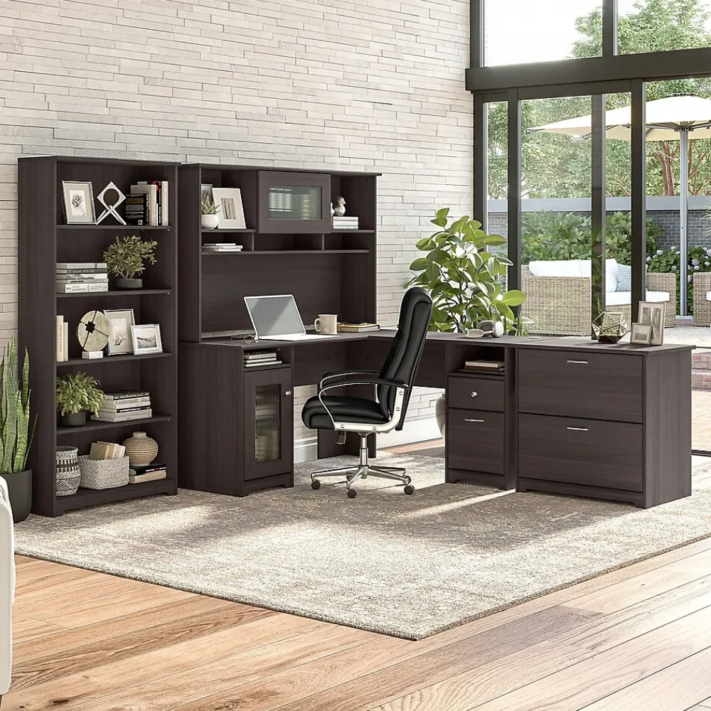 Bookcases*Bush Furniture Cabot 66" 5-Shelf Bookcase with Adjustable Shelves, (WC31766) Heather Gray
