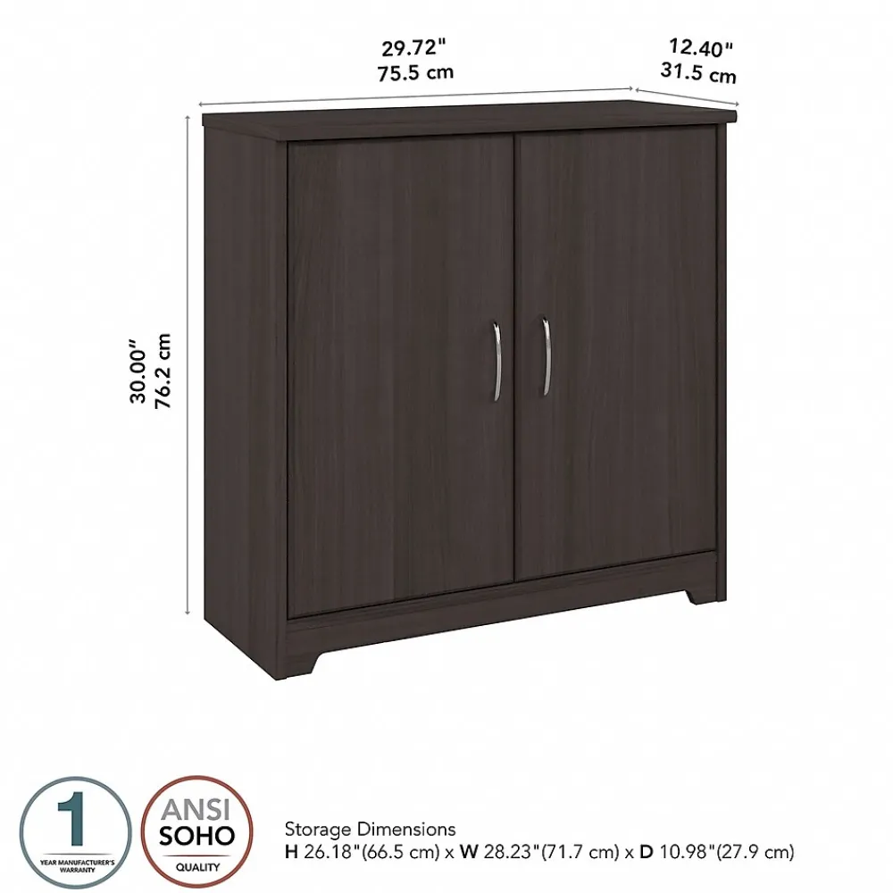 Storage Cabinets*Bush Furniture Cabot 30"H Small Storage Cabinet with 2 Shelves, (WC31798) Heather Gray