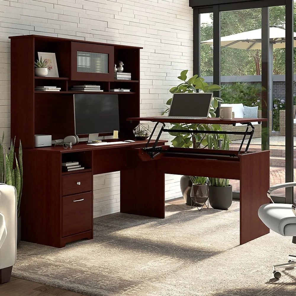 Office Desks*Bush Furniture Cabot 60"W Computer Desk with Drawers, (WC31460-03) Harvest Cherry