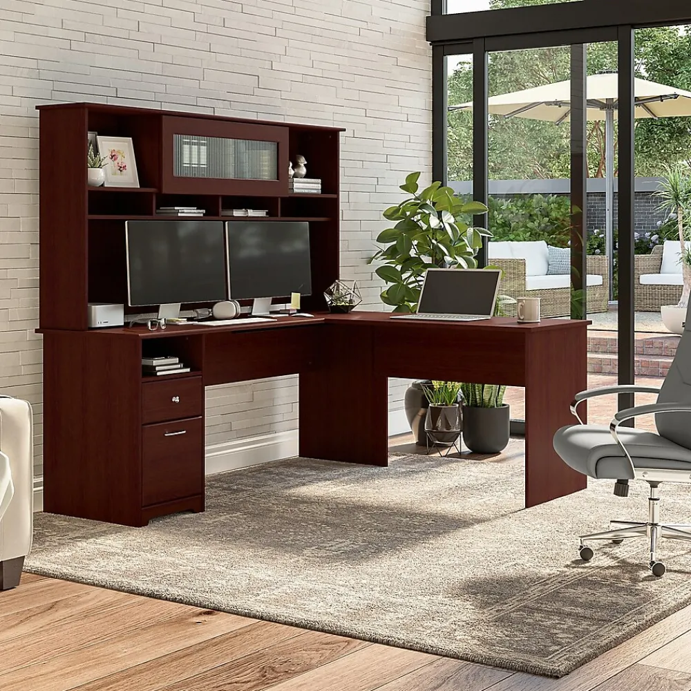 Computer Desks*Bush Furniture Cabot 72"W Computer Desk with Drawers, (WC31472-03) Harvest Cherry
