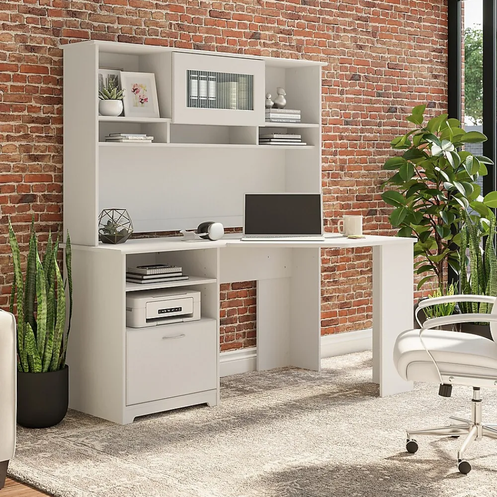 Corner Desks*Bush Furniture Cabot 60"W Corner Desk with Storage, (WC31915K) White