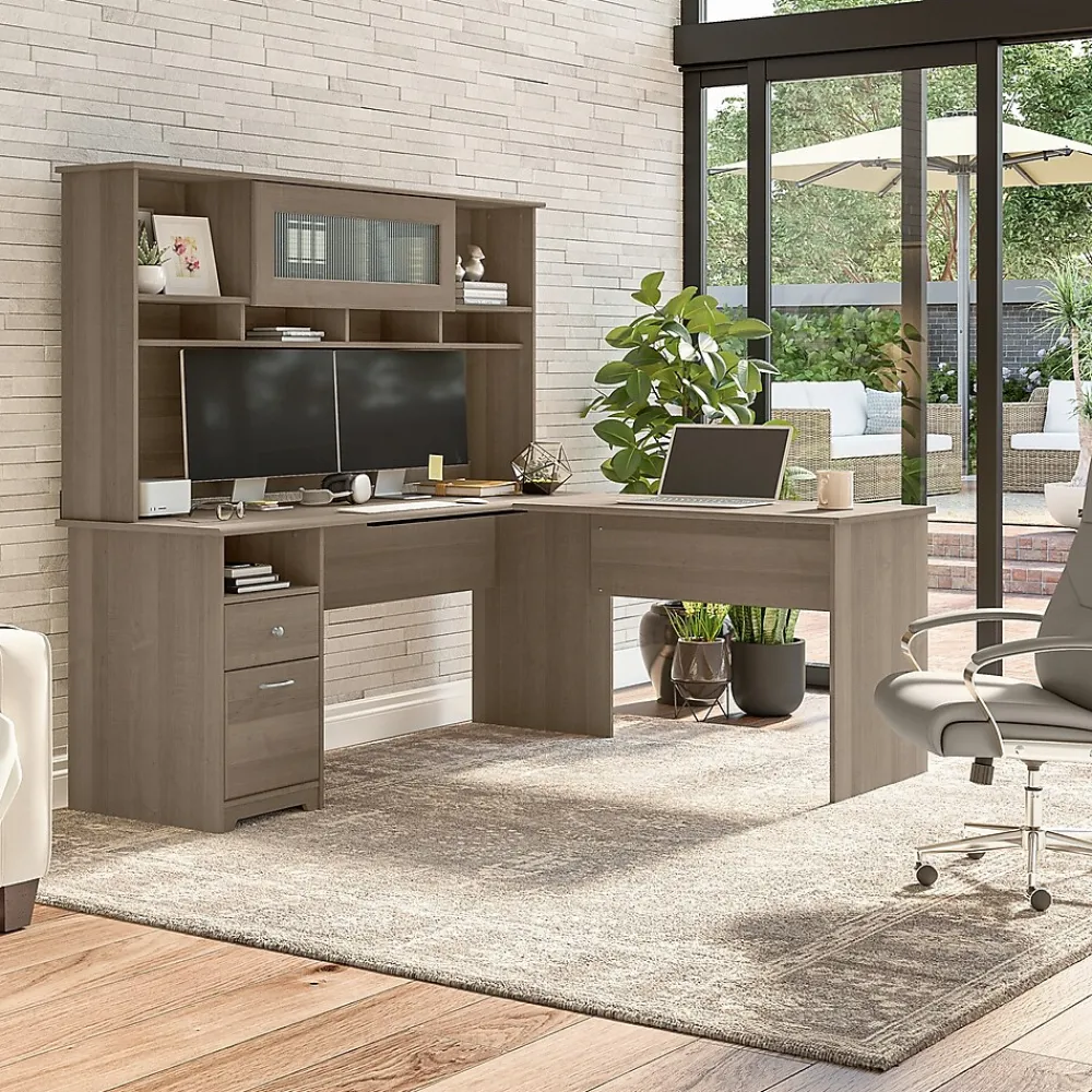 Computer Desks*Bush Furniture Cabot 72"W Computer Desk with Drawers, (WC31272) Ash Gray