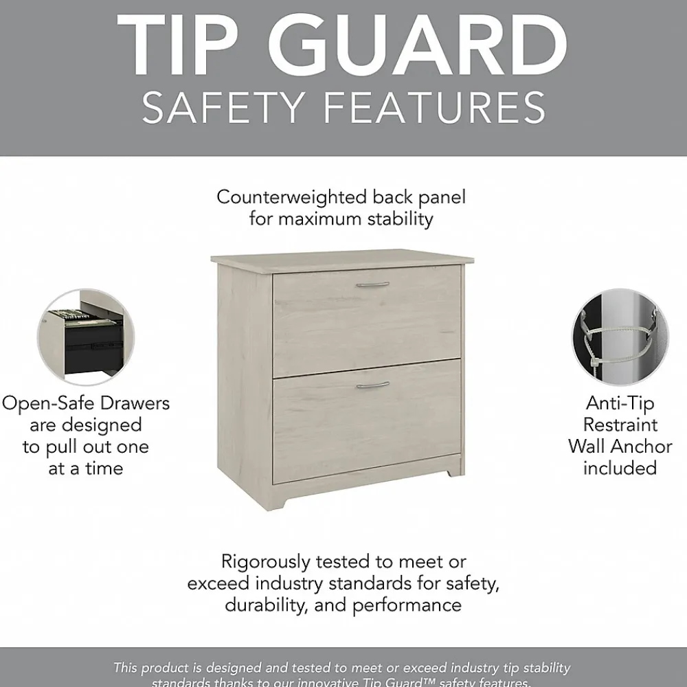 File Cabinets*Bush Furniture Cabot 31"W 2-Drawer Lateral File Cabinet, Letter/Legal, (WC31180) Linen White Oak