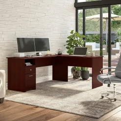 L-Desks*Bush Furniture Cabot 72"W L Shaped Computer Desk with Drawers, (CAB051HVC) Harvest Cherry