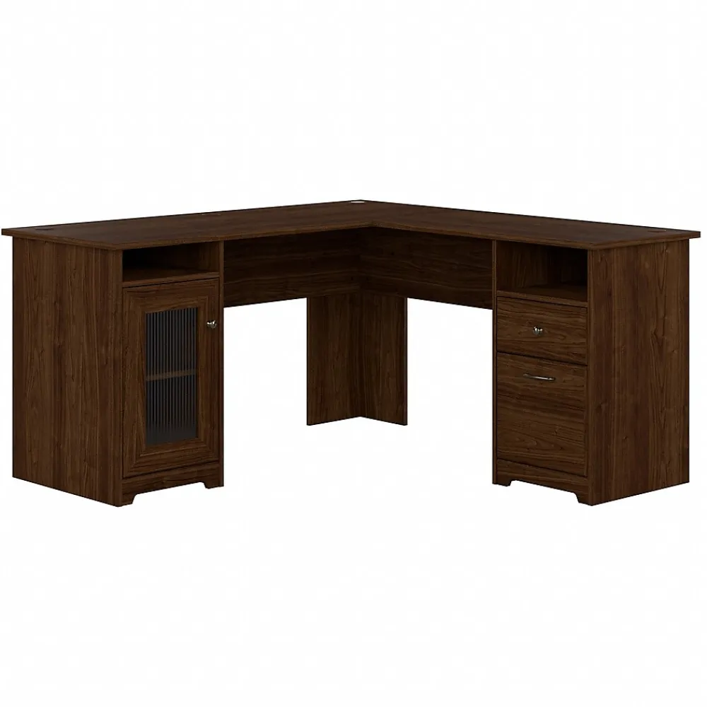 Office Desks*Bush Furniture Cabot 60"W L Shaped Computer Desk, (WC31030-03K) Modern Walnut