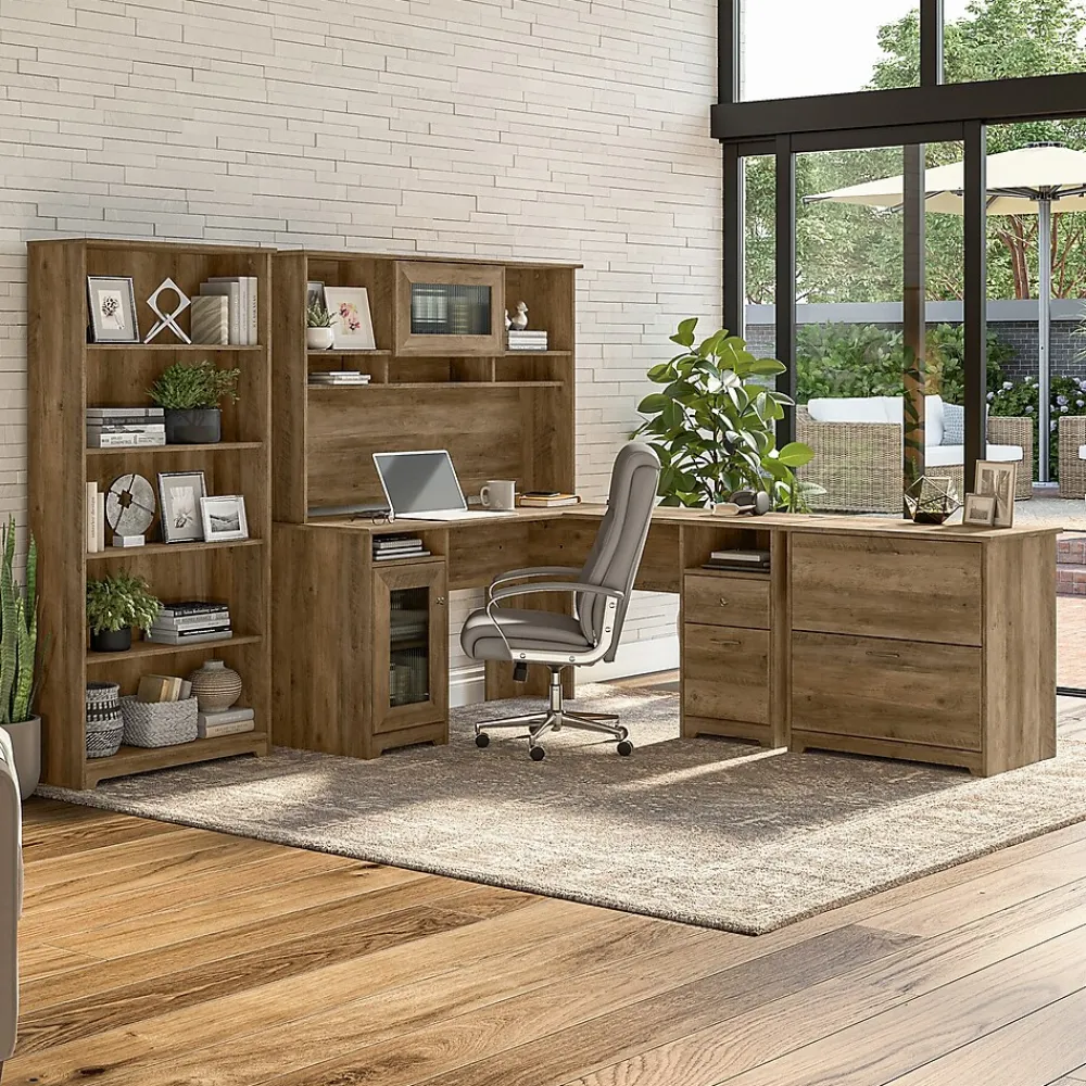 L-Desks*Bush Furniture Cabot 60"W Wood L-Shaped Computer Desk, (WC31530K) Reclaimed Pine