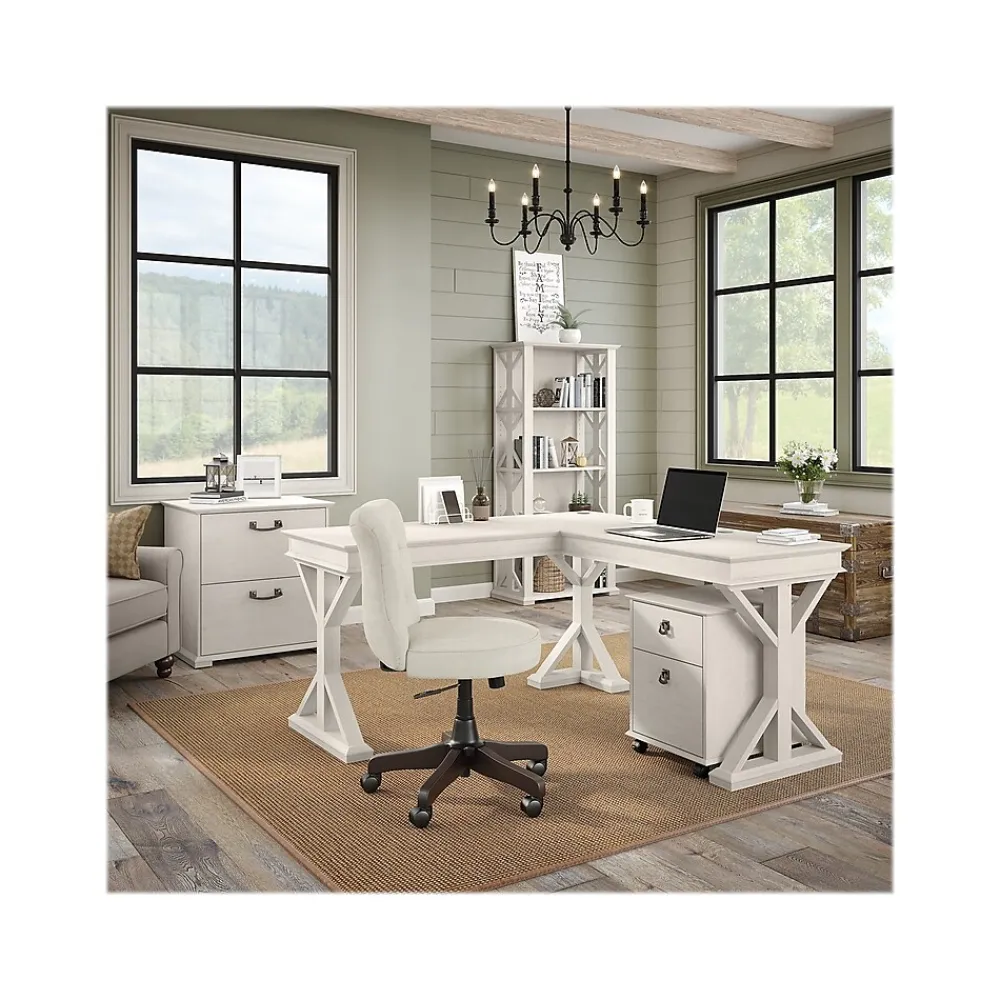 File Cabinets*Bush Furniture Homestead 2-Drawer Mobile File Cabinet, Letter Size, Linen White Oak (HOF117LW-03)