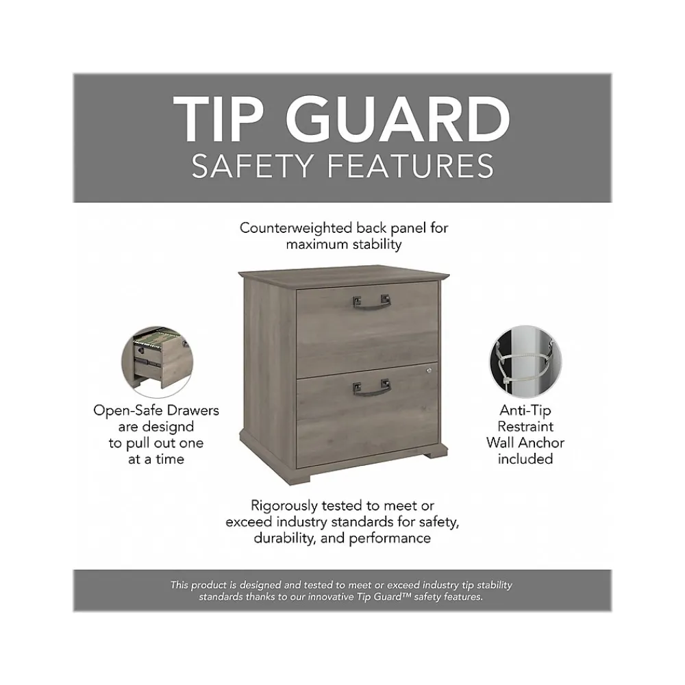 File Cabinets*Bush Furniture Homestead 2-Drawer Lateral File Cabinet, Letter/Legal Size, Lockable, Driftwood Gray (HOF129DG-03)