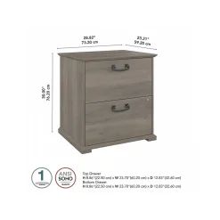 File Cabinets*Bush Furniture Homestead 2-Drawer Lateral File Cabinet, Letter/Legal Size, Lockable, Driftwood Gray (HOF129DG-03)